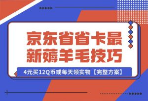 【2024.10.02】京东省省卡，最新薅羊毛技巧，4元买12Q币或每天领实物【完整方案】-岩肖