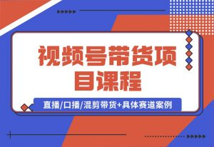 【2024.10.04】视频号带货项目课程，直播/口播/混剪带货+具体赛道案例 全套资料分享-岩肖