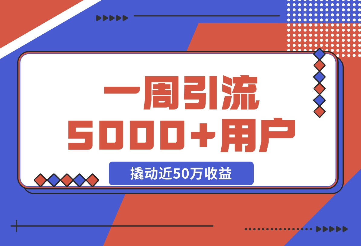 【2024.11.17】自由职业指数型增长标准打法:用10元单品，一周引流5000+新用户，撬动近50万收益-岩肖