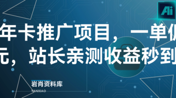 美团年卡推广项目，一单佣金2.8元，站长亲测收益秒到账！-岩肖