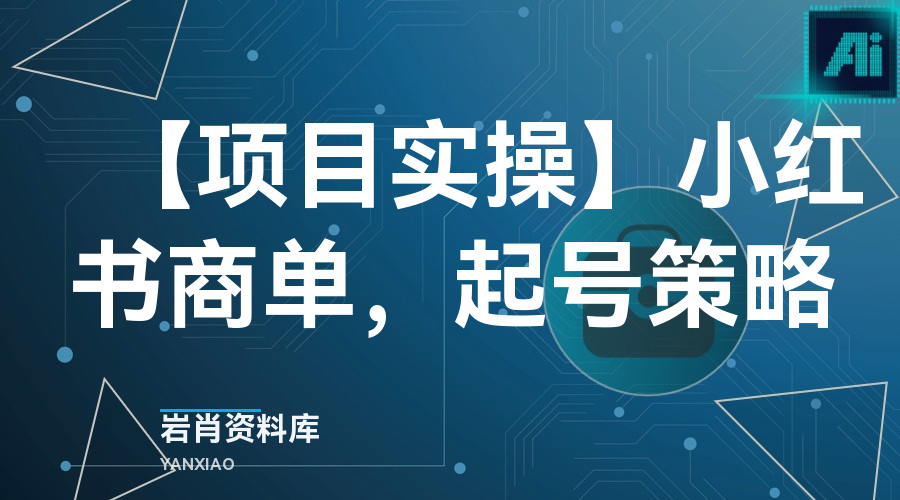 【项目实操】小红书商单,起号策略-岩肖
